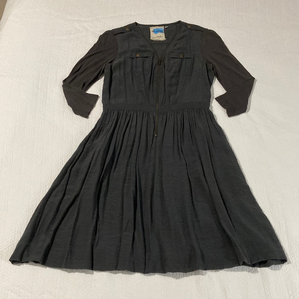 A-line dress with military detailing and pockets